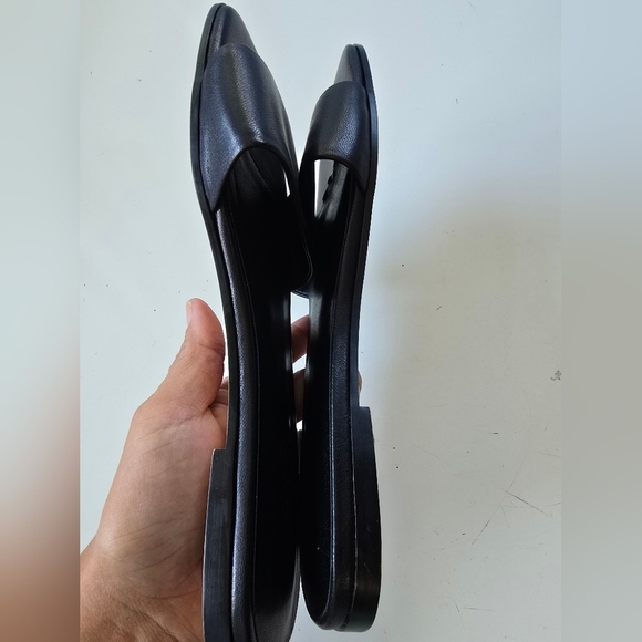 Raye Hillie Leather Flat Sandals Size 6 Black - Picture 3 of 4